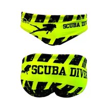 Scuba Diver Žuto crne muške kupaće gaće, sa natpisom scuba driver i dva ronioca